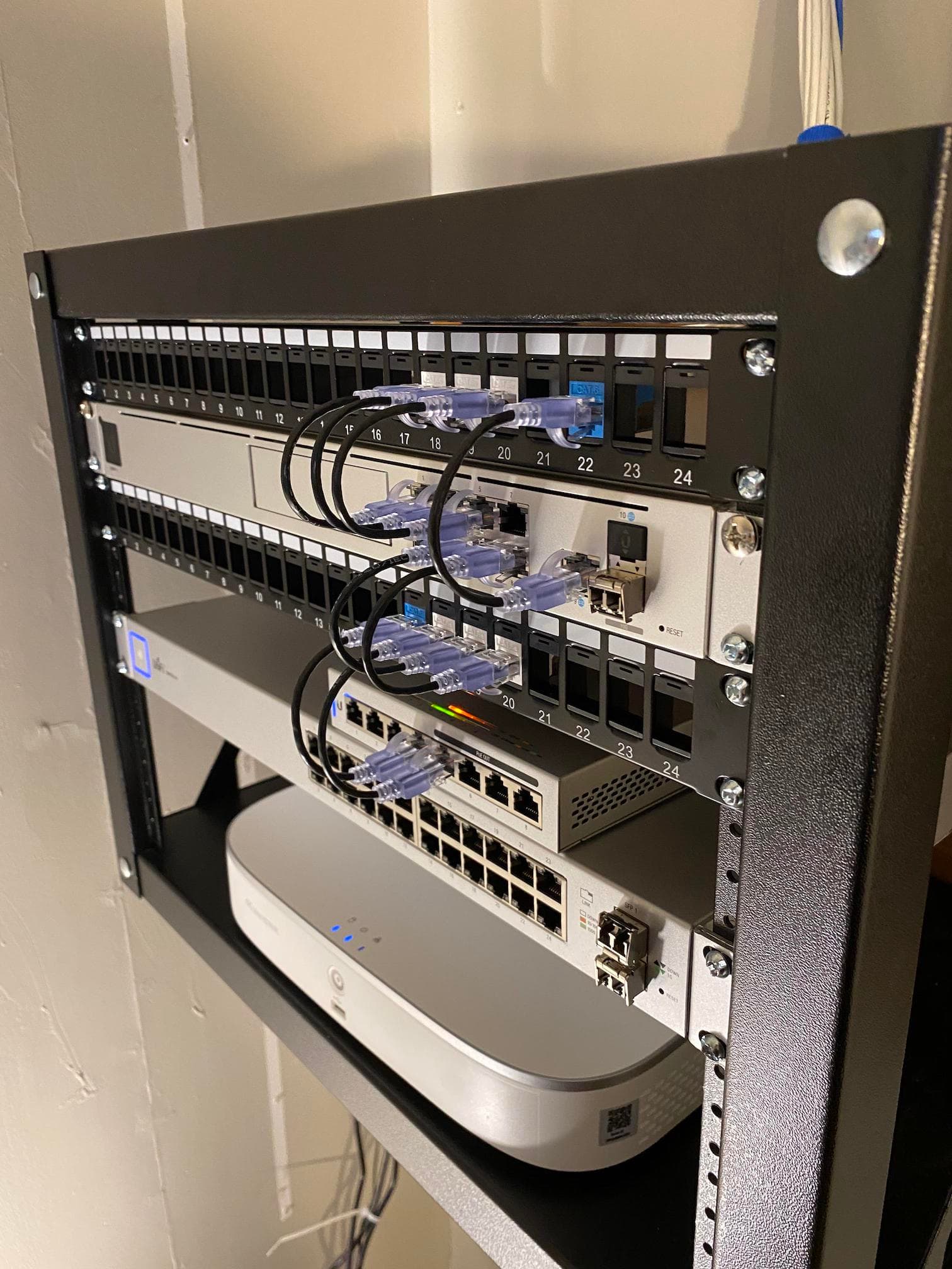 Data center ethernet distribution rack and wireless router